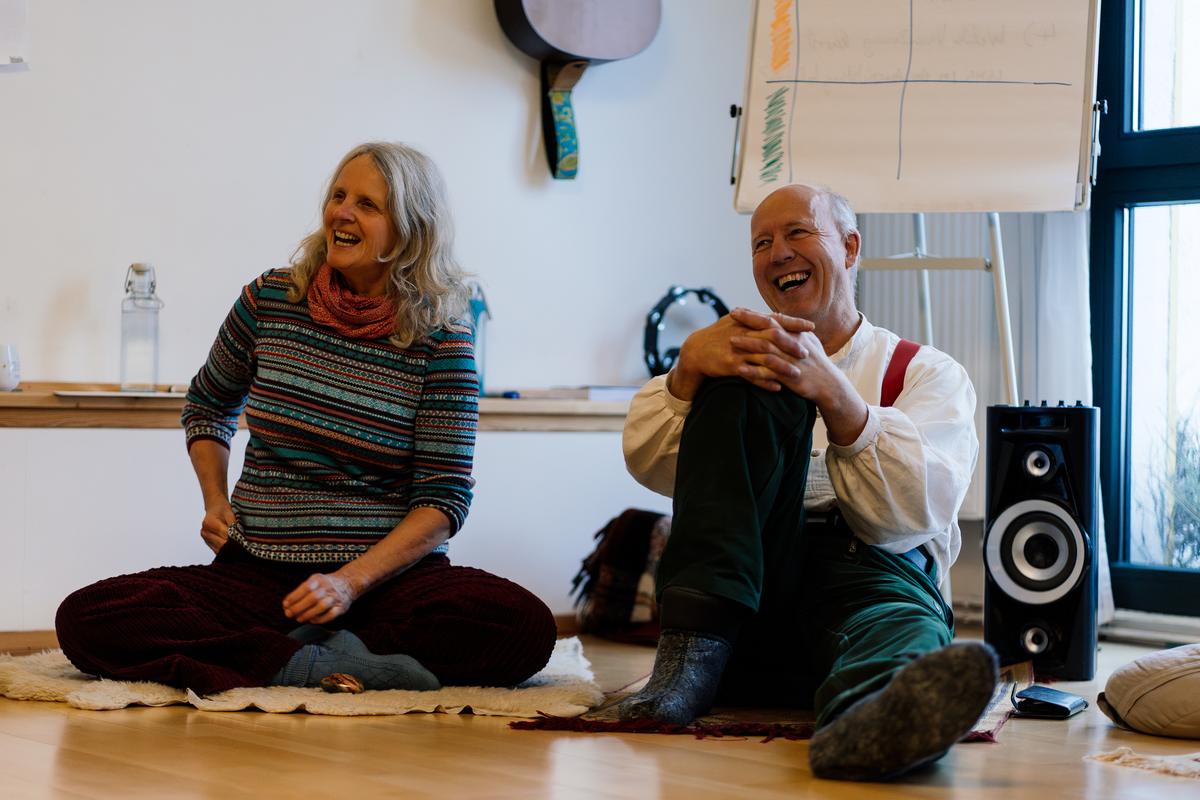 Uta Johanna und Stephan Josef im Seminarraum